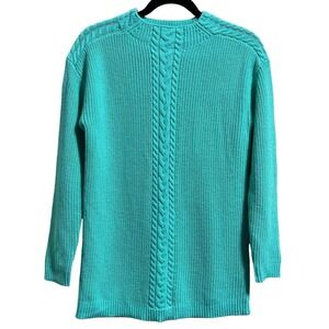 Talbots Lambswool Cable Knit Mock Neck Pull Over Sweater Women's Small Petite